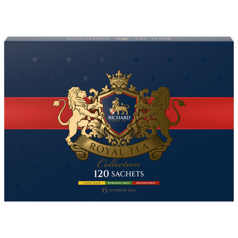 Чай RICHARD "Royal Tea Collection" ассорти 15 вкусов, НАБОР 120 пакетиков, 102273