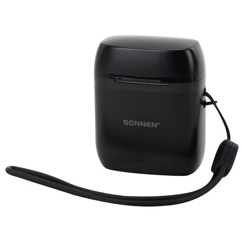 Наушники беспроводные TWS вкладыши с микрофоном, SONNEN EP-BH10B, Bluetooth 5.3, черные, 514122