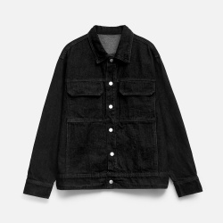 Куртка джинсовая O2, черная, XS–4XL
