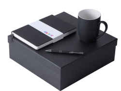 Подарочный набор «COLOR IT» с блокнотом, ручкой и кружкой, Размер магнитная обложка, Цвет черный