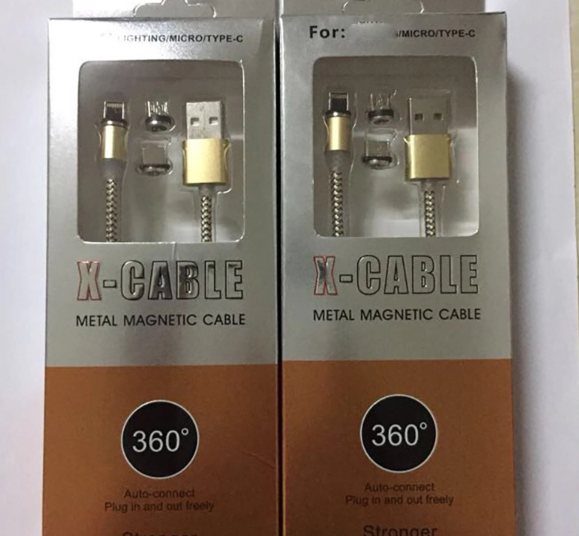 Магнитный кабель USB - Lightning X-Cable Metal Magnetic 360 для Aplle, Micro-USB, Type-C