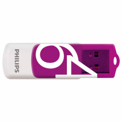 Флеш-диск 64 GB PHILIPS VIVID, разъем USB 2.0, фиолетовый, FM64FD05P/97