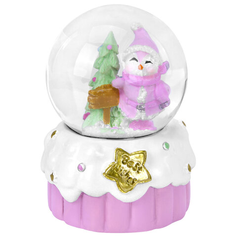 Снежный шар "Sweet Xmas" диаметр 45 мм, полистоун/стекло, 4 дизайна ассорти, ЗОЛОТАЯ СКАЗКА, 592596
