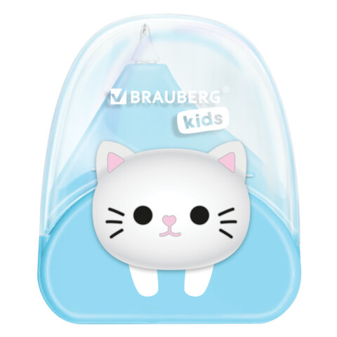 Корректирующая лента BRAUBERG KIDS "Котенок", 5 мм х 6 м, корпус ассорти, блистер, 272494