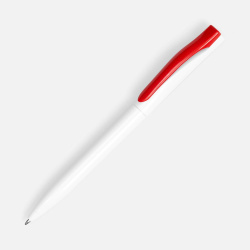 Ручка шариковая Pin, белая с красным, 14,5х1,0 см