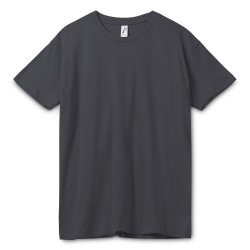 Футболка унисекс Regent 150, темно-серая (графит), XS–5XL