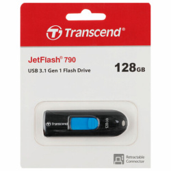 Флеш-диск 128 GB TRANSCEND JetFlash 790, USB 3.1, черный, TS128GJF790K