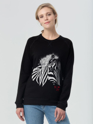 Толстовка женская «Арт-рокстар. Kiss Me», черная, S–XL