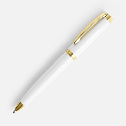 Ручка шариковая Letra Gold, глянцевая, белая, 13,7х1,3 см