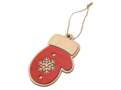Подвеска «Новогодняя варежка», Цвет натуральный/красный