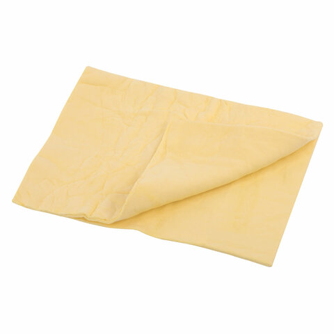 Салфетка синтетическая PVA-замша 31x21 см, в тубе, желтая, для авто, дома и офиса, ГРАНДМАСТЕР, 609976