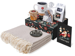 Подарочный набор «Re:Nest» с пледом, кружкой и вареньем, Цвет белый