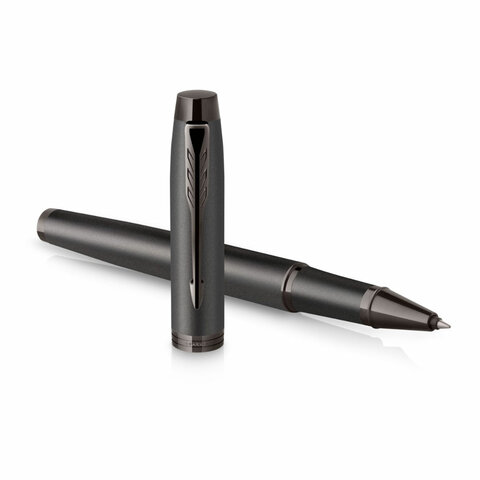 Ручка-роллер PARKER "IM Professionals Monochrome Titanium", черный лак, нержавеющая сталь, черная, 2172960
