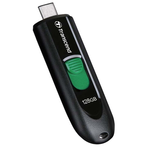 Флеш-диск 128 GB TRANSCEND JetFlash 790C, разъем USB Type-С, черный/зеленый, TS128GJF790C