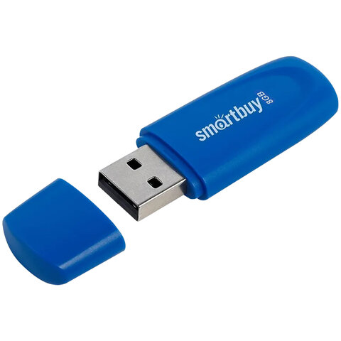 Флеш-диск 8 GB SMARTBUY Scout USB 2.0, синий, SB008GB2SCB