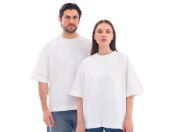 Футболка оверсайз «Beta.01» унисекс, Размер XL-2XL, Цвет молочный