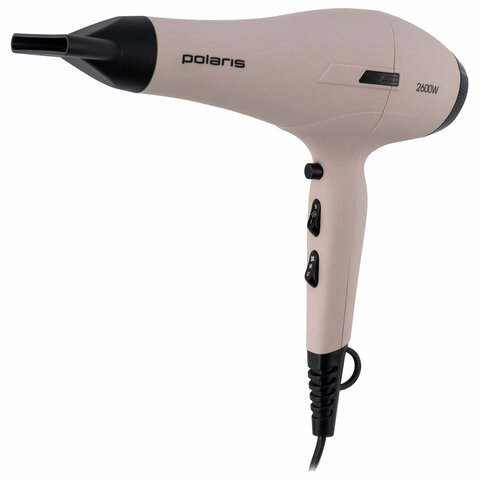 Фен POLARIS PHD 2600AСi Salon Hair, 2600 Вт, 2 скорости, 3 температурных режима, ионизация, розовый пепел, 64278, PHD 2600ACi