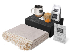 Подарочный набор «Re:y. Nest» с пледом, кружкой и вареньем, Цвет белый