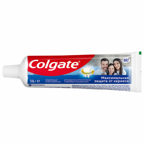 Зубная паста 100 мл COLGATE "Свежая мята", защита от кариеса, с фторидом и кальцием, 7891024149102