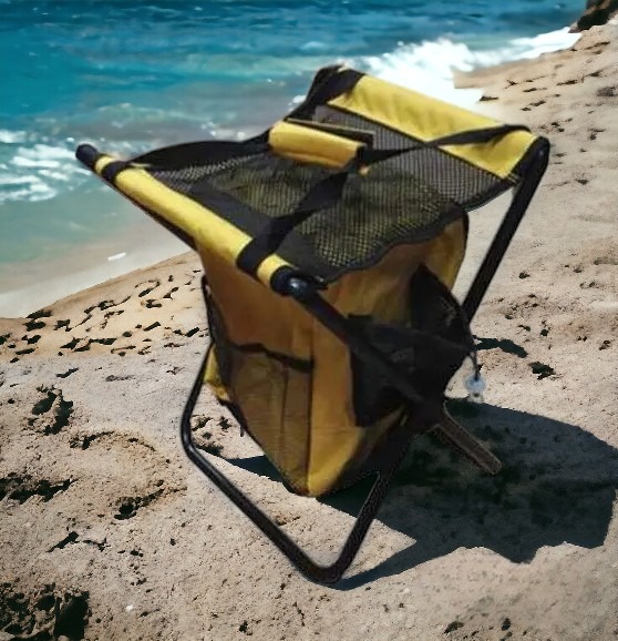 Кемпинговый стул для рыбалки / Складной туристический стул с термосумкой