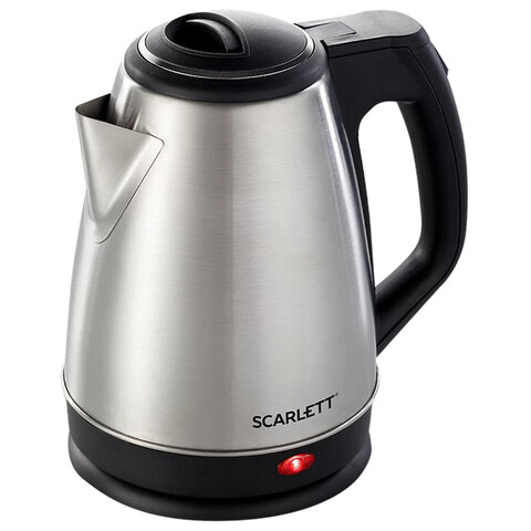 Чайник SCARLETT SC-EK21S25, 1,5 л, 1350 Вт, закрытый нагревательный элемент, сталь