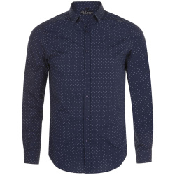 Рубашка мужская Becker Men, темно-синяя с белым, S–3XL