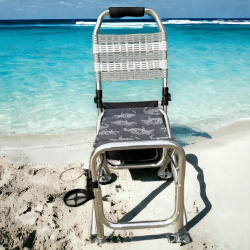 Кресло рыболовное раскладное, серый / Портативный стул для рыбалки с антикоррозийной покраской