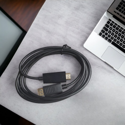 Адаптер H99 DisplayPort (M) - HDMI (M), 1800mm, черный / Переходник для подключения DisplayPort к HDMI