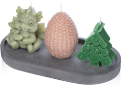 Набор свечей на подставке «Год дракона», Цвет разноцветный