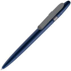 Ручка шариковая Prodir DS5 TSM Metal Clip, синяя с серым, 14,5х1,1 см