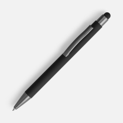 Ручка шариковая Atento Soft Touch Stylus со стилусом, черная, 14,2х1 см
