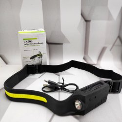 Портативный налобный фонарь LX-200 ( 5 режимов, датчик движения, АКБ/USB (для улицы, езды на велосипеде, рыбалки, работы)