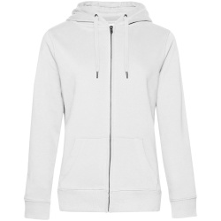 Толстовка на молнии с капюшоном женская Queen, белая, XS–3XL