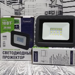 Уличный светодиодный энергосберегающий прожектор General GTAB-10-IP65/10W 6500K (пыле/влаго защита)