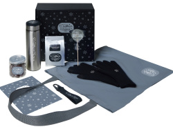 Подарочный набор «Re:Breathe» с перчатками, термосом и чаем, Цвет черный