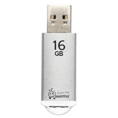 Флеш-диск 16 GB, SMARTBUY V-Cut, USB 2.0, металлический корпус, серебристый, SB16GBVC-S