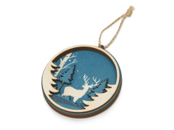 Подвеска «Рождественская встреча», Цвет натуральный, синий