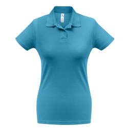 Рубашка поло женская ID.001 бирюзовая, XS–3XL