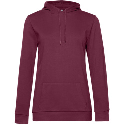 Толстовка с капюшоном женская Hoodie, бордовая, XS–XXL