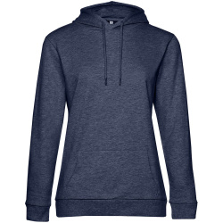Толстовка с капюшоном женская Hoodie, синий меланж, XS–XXL