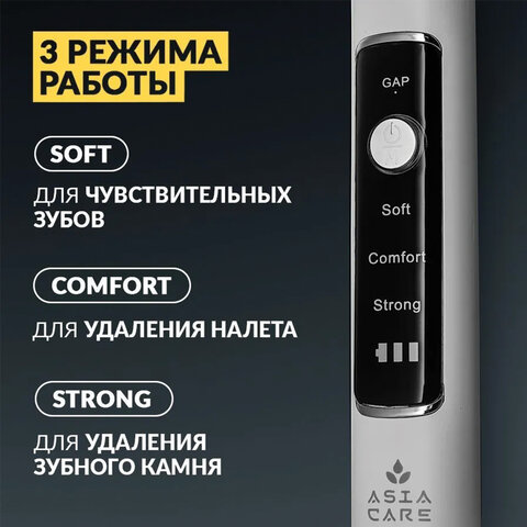 Ультразвуковой скалер ASIACARE S501, портативный, LED-подсветка, 3 режима, 2 насадки, белый, Asia_40