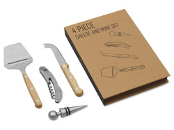 Подарочный набор для вина и сыра «Reze», Цвет натуральный/серебристый