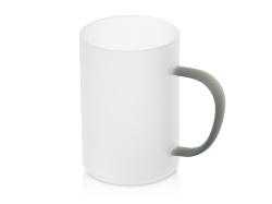 Стеклянная матовая кружка для сублимации «Акцент», Цвет белый/черный