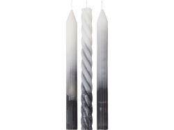 Набор столовых свечей с градиентом «Flicker & Flow», Цвет белый, серый