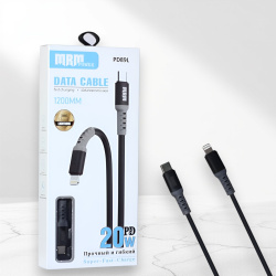 Кабель USB MRM PD89L USB Type-C-L, длина 1200мм, ток 3.1А, мощность 20Вт, черный / Прочный и гибкий дизайн для надежной зарядки