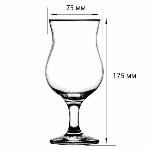 Бокал для коктейлей на ножке, 380 мл, КОМПЛЕКТ 6 штук, стекло, PASABAHCE "БИСТРО", фирменная подарочная упаковка, 44872