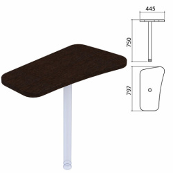 Стол приставной "Приоритет" (797х445х750 мм), БЕЗ ОПОР (640411), венге, К-922, К-922 венге