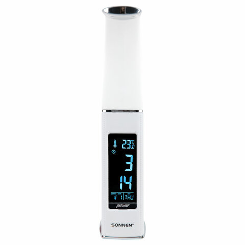 Настольная лампа / светильник SONNEN SM-01W на подставке, LCD-экран, СВЕТОДИОДНАЯ, 5 Вт, белый, 238233