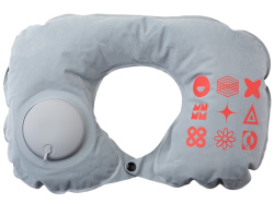 Подушка для путешествия с помпой «Push» с термотрансфером, Цвет серый