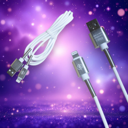 Кабель M5 USB Type-A - Lightning, длина 2000мм, белый / Прочность и удобство для повседневного использования